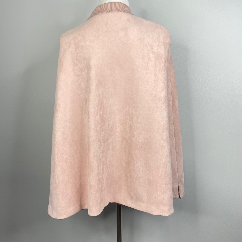 Ann Taylor Pink Faux Suede Snap Front Cape Jacket XS/S 583053 FA21 - Picture 4 of 14